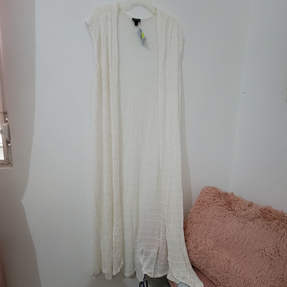 Torrid White Long Vest
